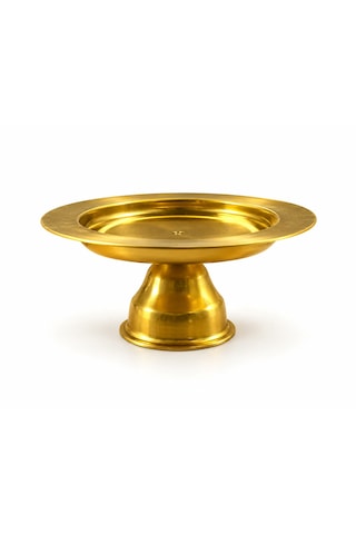 Lüks Gold Ayaklı Sunumluk 6'lı Set Lokumluk Çikolatalık Kahve Yanı İkram Sunum Tabağı 7 Cm Altın