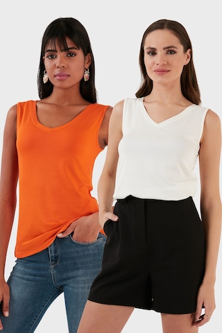 Lela Bayan Bluz 5864384s2 Ekru-oranj Ekru-oranj