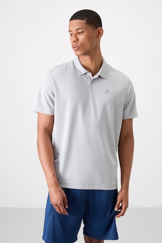 Tommy Life Gri Logo Baskılı Standart Kalıp Polo Yaka Aktif Spor Erkek T-shirt - 88252 Gri