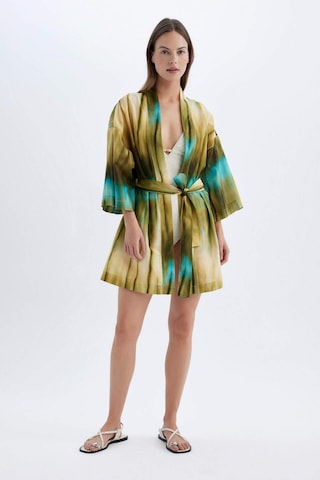 DeFacto Desenli Pamuklu Kimono-Fall in Love D0453AX24SMKH452 Haki