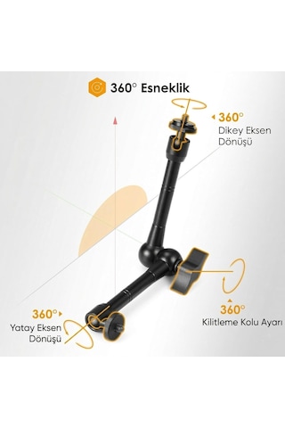 Profesyonel Magic Arm Dslr Kamera Tutucu Süper Kelepçeli Mengene Stand, 1/4 3/8 Dişli Flaş Pabuçlu Esnek Mafsallı