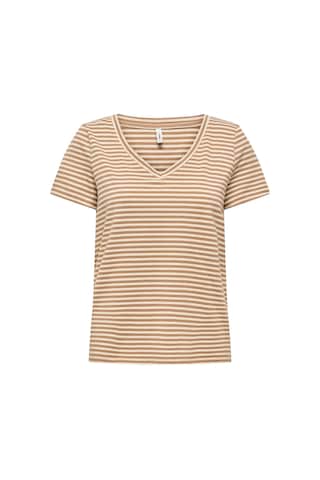 Only Onlvenus S/s V-neck Shine Top Jrs Kadın T-shirt 15368929 Bej
