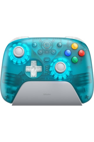 8bitdo Ultimate 2 Kablosuz Oyun Kolu Windows, Android, Apple Uyumlu Hall Effect 2.4g Controller Şeffaf Mavi Clear Blue