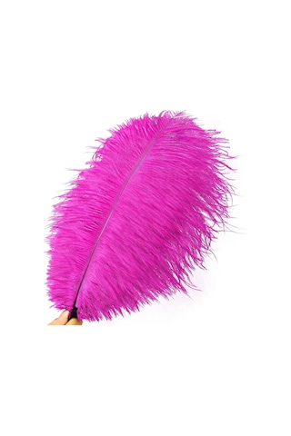 Kuzey Oyuncak 3 Adet Büyük Boy 35 Cm Fuşya Deve Kuşu Tüyü Vıp Fuchsia Ostrıch Feather Dekor Fuşya Kuş Tüyü 5+