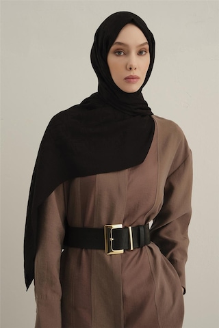 Armine Lyocell Naia Kare Monogram Şal 6 01 Siyah
