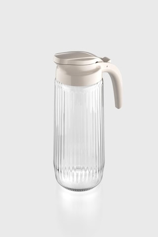 Renga Beluga 1500 Ml Bej Kapaklı Gravürlü Cam Sürahi 111021