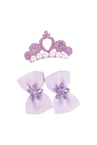 M-pets Glam Taç Ve Fiyonklu Kedi Ve Köpekler İçin Aksesuar Toka Mor Mavi
