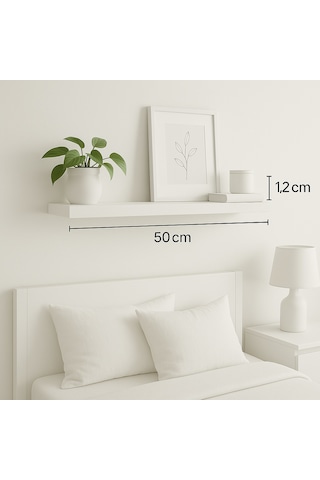 1 Adet Uçan Raf Gizli Monte Edilebilir Beyaz