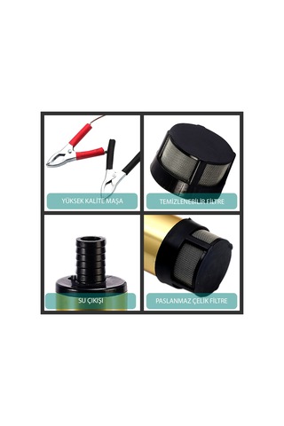 Kızılırmak 12 Volt Alüminyum Dalgıç Tipi Sıvı Aktarma Pompası Filtreli