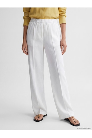 Lcw Modest Beyaz Beli Lastikli Kadın Pantolon
