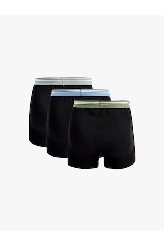 Koton Pamuklu Bel Detaylı 3'lü Boxer Seti Siyah 6slm90028mk