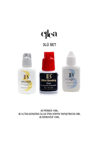 Ib İpek Kirpik Yapıştırıcı Kırmızı Kapak Primer Remover Seti