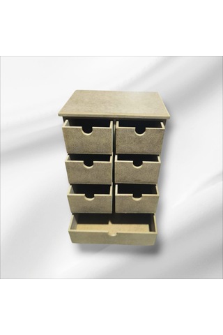 Ahşap Boyanabilir 7 Çekmeceli Çok Amaçlı Organizer Kutu