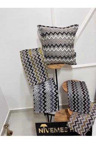 Nivemeshome Sütlü Kahve Gri Elyaf Dolgulu Kırlent Kılıfı 45x45 Sütlü Kahve-gri