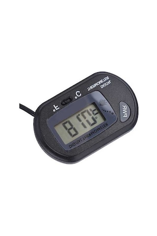 Fortunelane Siyah Akvaryum Su Sıcaklık Sensörü - Lcd Ekranlı, Kolay Okunur, Derece Dönüştürülebilir, Sürekli Monitör
