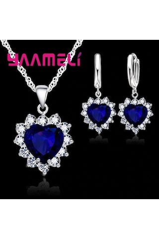 Swarovski Taşlı Takı Seti,Gümüş, Yeni Yıl Sevgililer Günü Gümüş