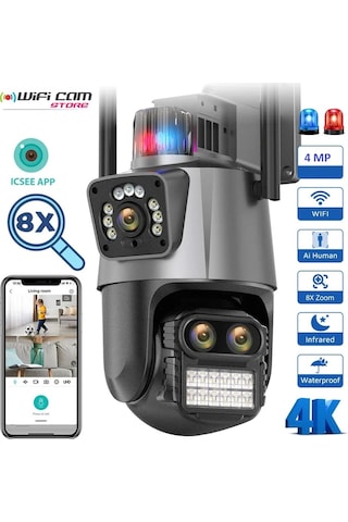 3 Kameralı Zoomlu İcsee Xmeye 4mp Ptz Akıllı Kamera