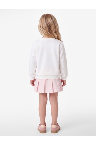 Koton Fiyonk Nakışlı Uzun Kollu Bisiklet Yaka Şardonlu Sweatshirt Ekru 7wmg10155ak