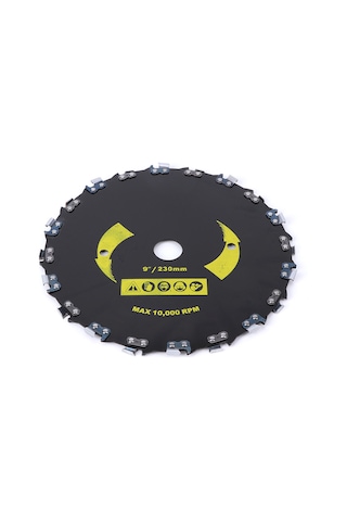 Maiyame Yüksek Karbon Çelik Kesici Blat - 230mm/9 İnç, 25mm Çap, Ot, Çalı, Bambu Kesimi İçin Makineler İçin Değiştirme Parçası