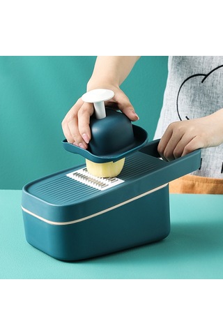 Padalink Mutfakta Kullanım İçin 3-1 Multifonksiyonel Sebze Dilimleyici: Dilimleme, Süzme Ve Saklama - Mavi Mavi