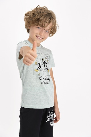 Mickey Mouse Lisanslı Banana Split Yeşilmelanj Erkek Çocuk Bermuda Takım