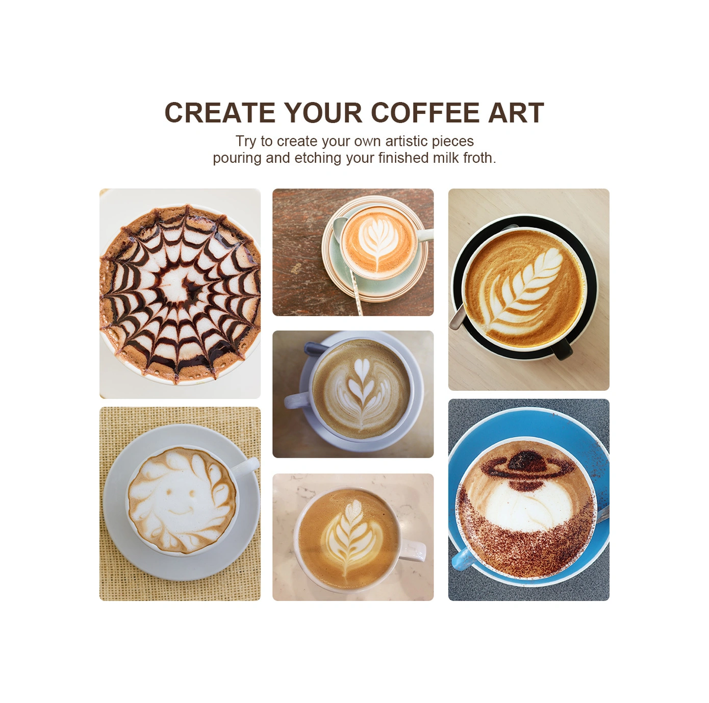 Youtek Kahve Rengi Elektrikli Süt Köpürtücü - Güçlü Motorlu, Profesyonel Latte/cappuccino İçin, Kolay Temizlenir Kahverengi