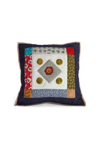 Patchwork Nakış İşlemeli Geleneksel Desenli Yastık Karışık Renkli