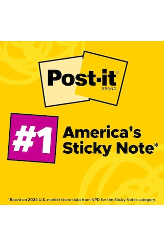 Açılır Notlar 7,6 X 7,6 Cm, 5 Ped, Amerika'nın 1 Numaralı Favori Yapışkan Notlar, Kanarya Sarısı, Temiz Çıkar