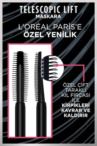 Telescopic Lift Extra Kirpiklerde Uzunluk Ve Hacim Etkili Siyah Maskara 9.9 Ml