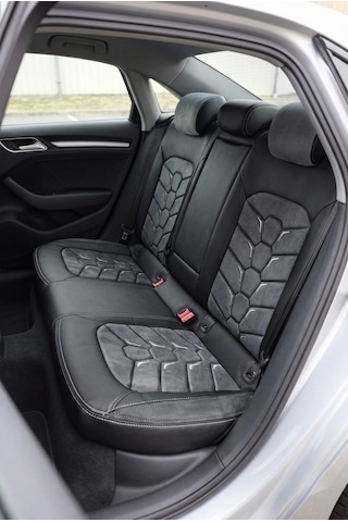 Füme - Siyah Panda Audi A3 Sedan 2014 - 2020 Arası Uyumlu Araca Özel Taytüyü Oto Koltuk Kılıfı