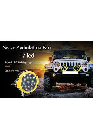 OtoÇizgi 17 Cm Yuvarlak 17 led Off Road Sis Lambası Kırmızı Siyah OtoÇizgi