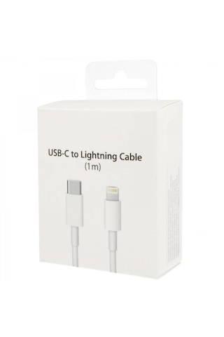 Type-c Usb To Lightning Apple Uyumlu iPhone Ile 1 Metre Şarj Kablosu Beyaz Kablo