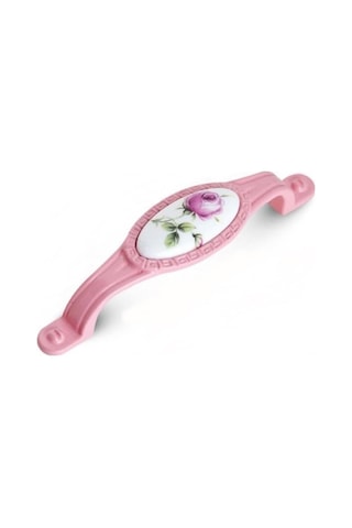 5 Adet Tomurcuk Porselen Mobilya Dolap Kulp 96 Mm Pembe Gül Pembe