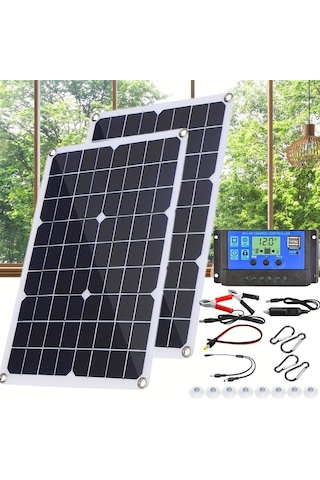 Adet 40w Güneş Paneli Seti, Çift Usb Bağlantı Noktalı Ve 100a Güneş Kontrol Cihazı