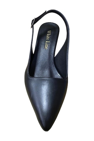White Line Kadın Arkası Açık Burnu Kapalı Kısa İnce Topuk Stiletto Siyah - 724206883 Siyah