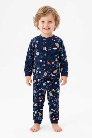 Modanıno Erkek Çocuk %100 Pamuk Pijama Takımı 9-36ay 12737ıs Koyu Lacivert