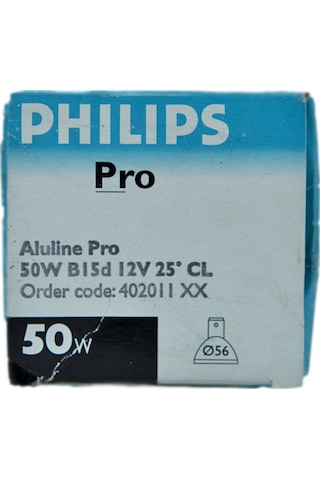 Philips 50W 12V 2800K 25° Ba15D Şeffaf Cam Halojen Çanak Ampul