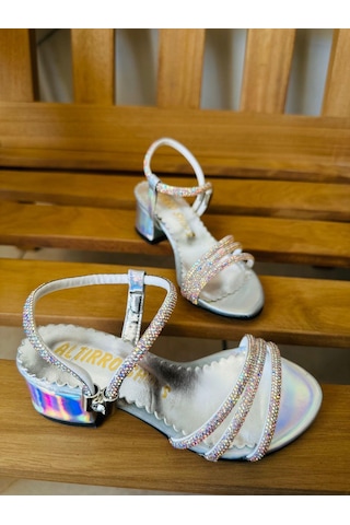 Gala Taş İşlemeli Çocuk Topuklu Ayk. Gri