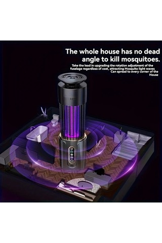 Boatshop1 Grey Şarj Edilebilir Çok Fonksiyonlu Sivrisinek Öldürücü Lamba 2si 1 Arada Gece Işığı Ev Ofis Ve Karavan İçin