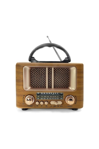Küçük Mini Boy Retro Ahşap Tasarım Bluetooth Hoparlörlü Radyo - Fm/am Destekli, Şarjlı Ve Taşınabilir Radyo Ns-8108 Çok Renkli