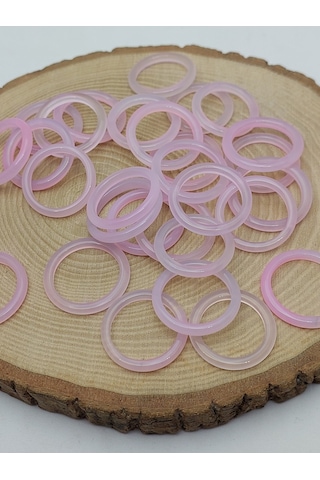 Akik Taşı İnce Boy Yüzük Pembe Alacalı 3mm Kalınlık 59974 Bakır