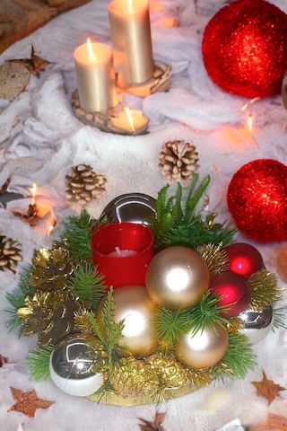 Yılbaşı Mumluk Masa Centerpiece