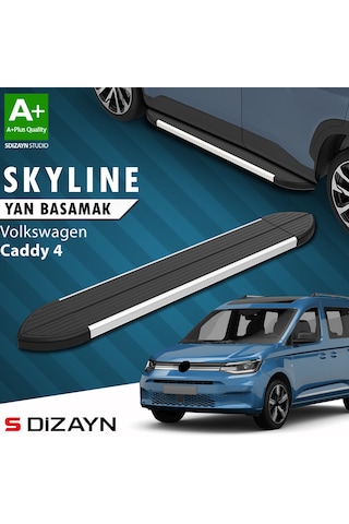 S-dizayn Vw Caddy 4 Skyline Aluminyum Yan Basamak 193 Cm 2020 Üzeri A+ Kalite