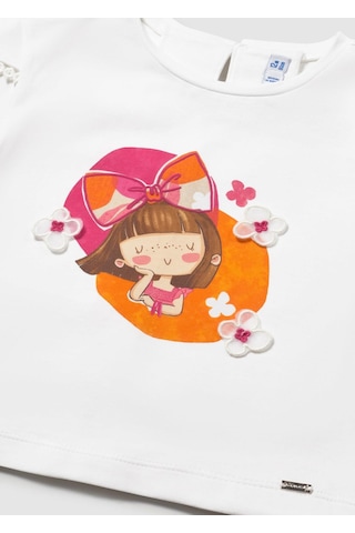 Mayoral Kız Bebek Baskılı Tshirt Beyaz
