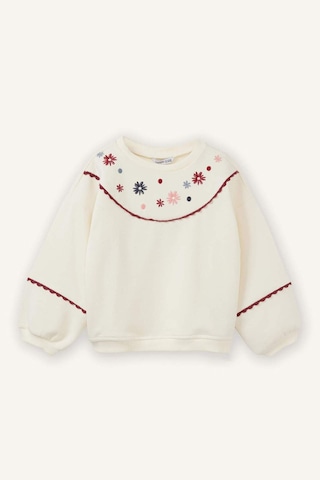 Defacto Oversize Sweatshirt Kız Bebek G8156a526sper99 Ekru-er99