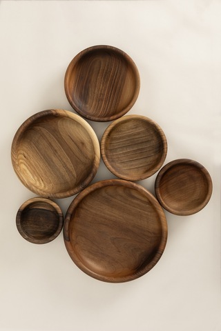 Walnut 6'lı El Yapımı Doğal Ceviz Kase Takımı 1293
