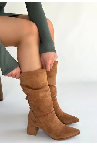 Biçomi Titen Taba Süet Körüklü Çizme Çok Renkli