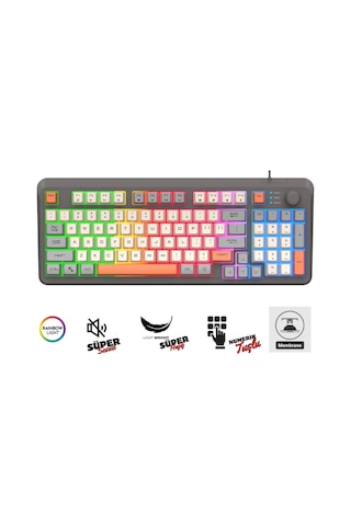 Miaxtreme K82 Numerik Tuş Süper Hafif Süper Sessiz Gaming & Office Göstergeli Ses Ve Rgb Kontrol Oyuncu Klavye