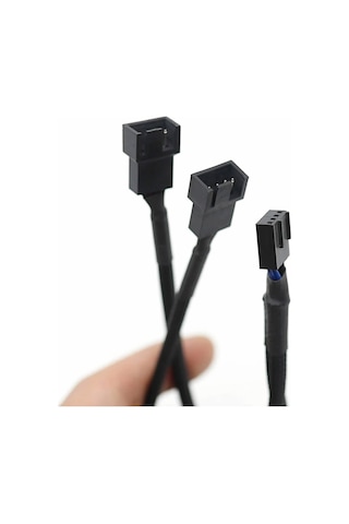 1 To 2 Çoğaltıcı 25cm Fan Uzatma Kablosu Y Tip 4 Pin 3 Pin Bilgisayar Kasa Anakart Ekran Kartı Soğut