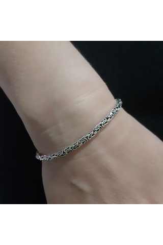 925 Ayar Gümüş Kare Kral Bileklik 2.6  Mm